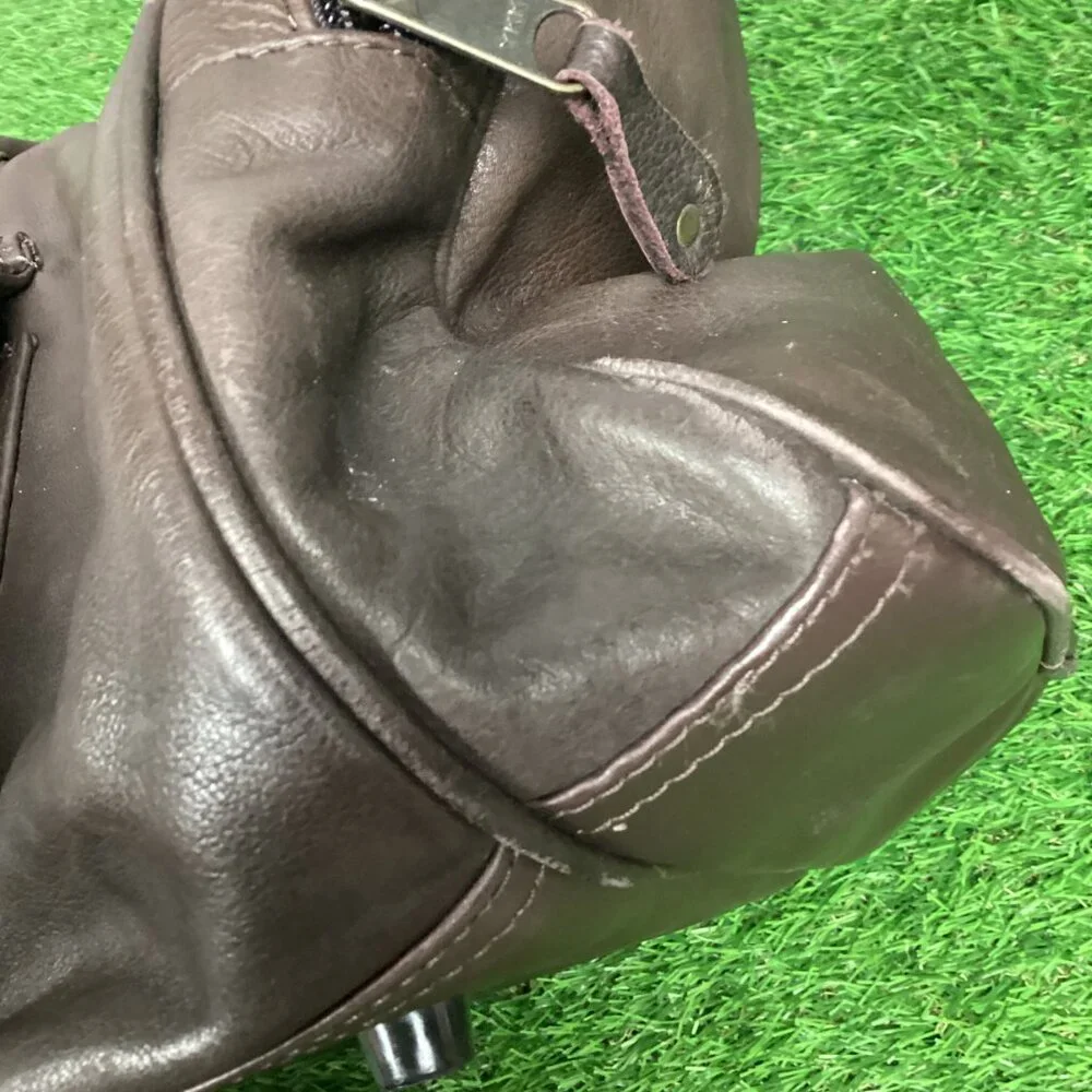 Canyon Outback Large Brown Leather Duffel Bag Canon Camera Promotional Item VTG